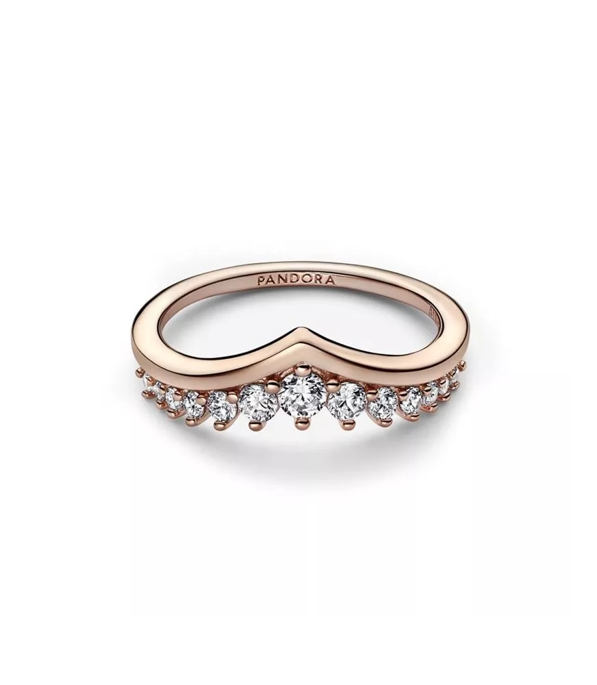 Anillo con un recubrimiento en oro rosa de 14k Deseo Pavé Flotante