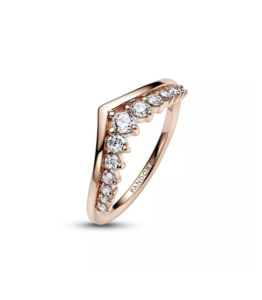 Anillo con un recubrimiento en oro rosa de 14k Deseo Pavé Flotante