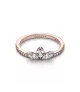 Anillo con un recubrimiento en oro rosa de 14k Herbario Brillante