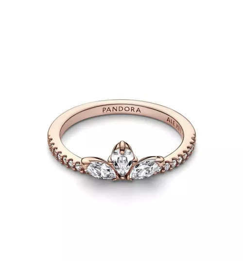 Anillo con un recubrimiento en oro rosa de 14k Herbario Brillante