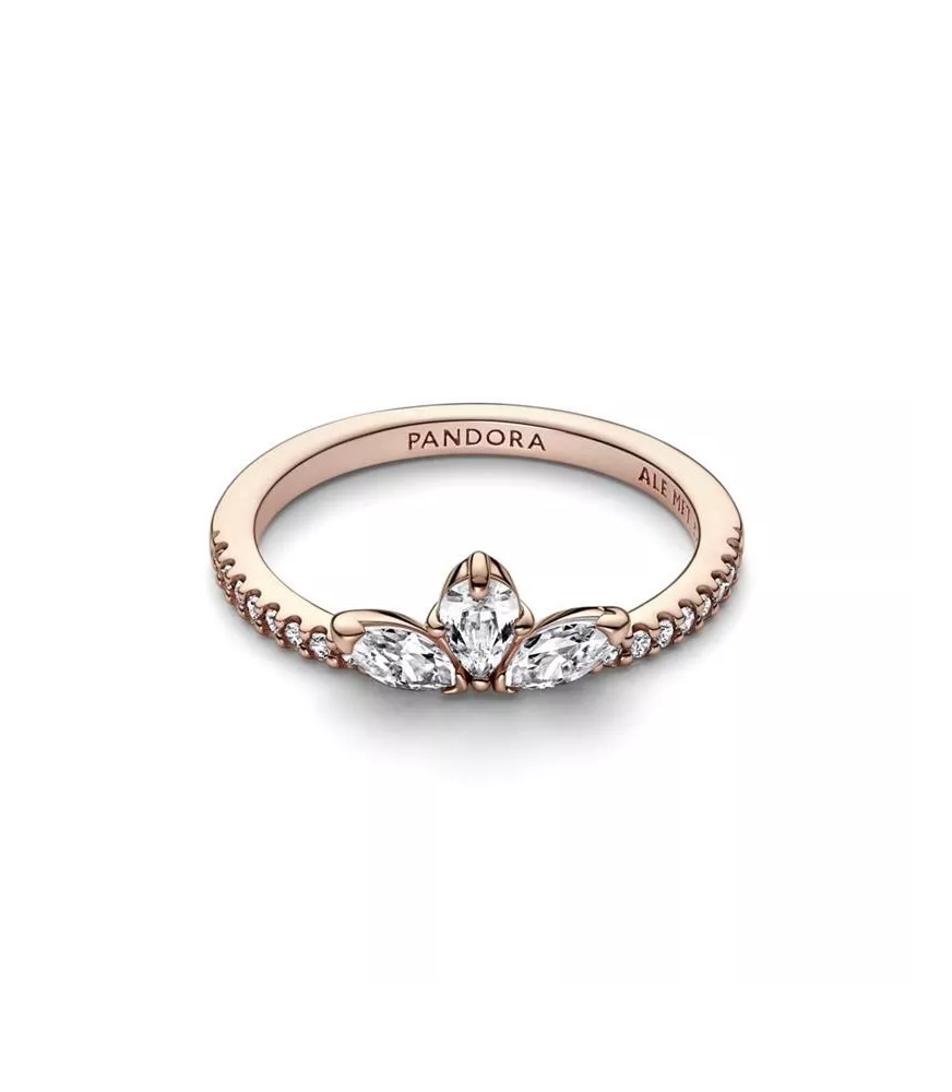 Anillo con un recubrimiento en oro rosa de 14k Herbario Brillante