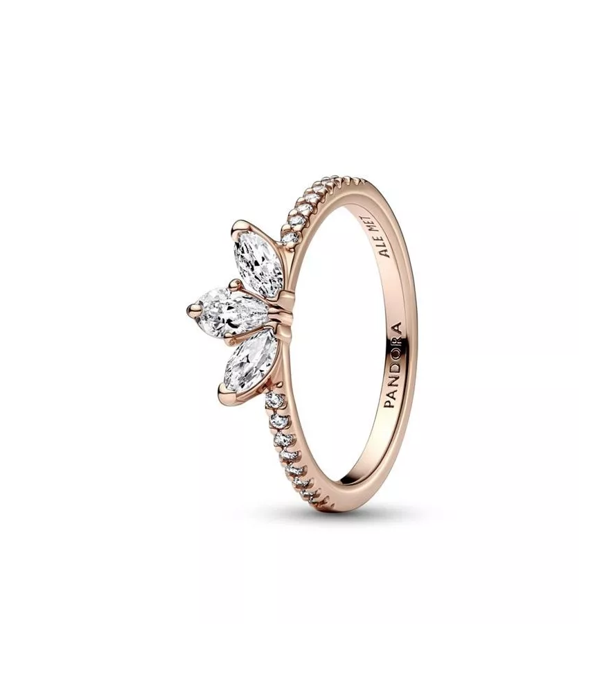 Anillo con un recubrimiento en oro rosa de 14k Herbario Brillante
