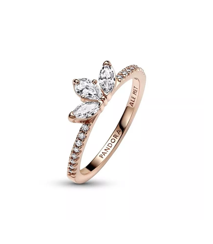 Anillo con un recubrimiento en oro rosa de 14k Herbario Brillante