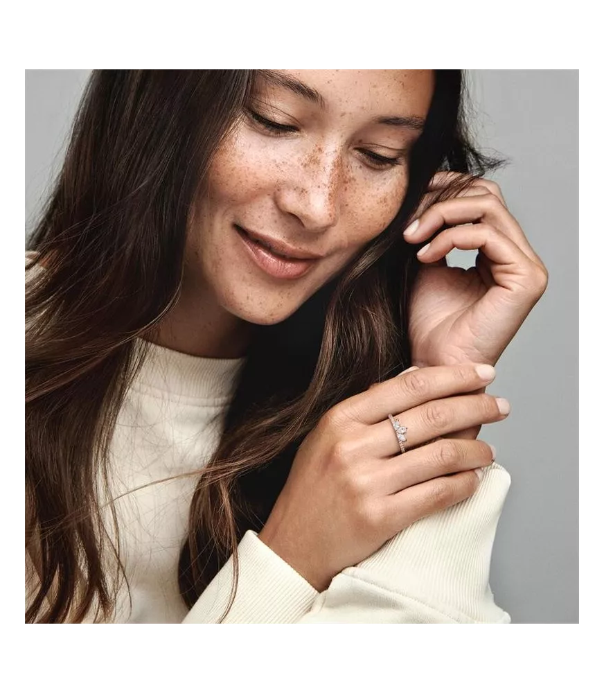 Anillo con un recubrimiento en oro rosa de 14k Herbario Brillante