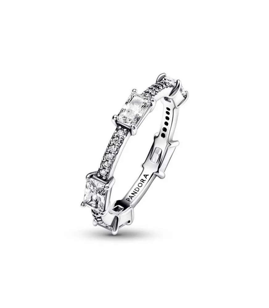Anillo en plata de primera ley Pandora Barras Rectangulares Brillantes