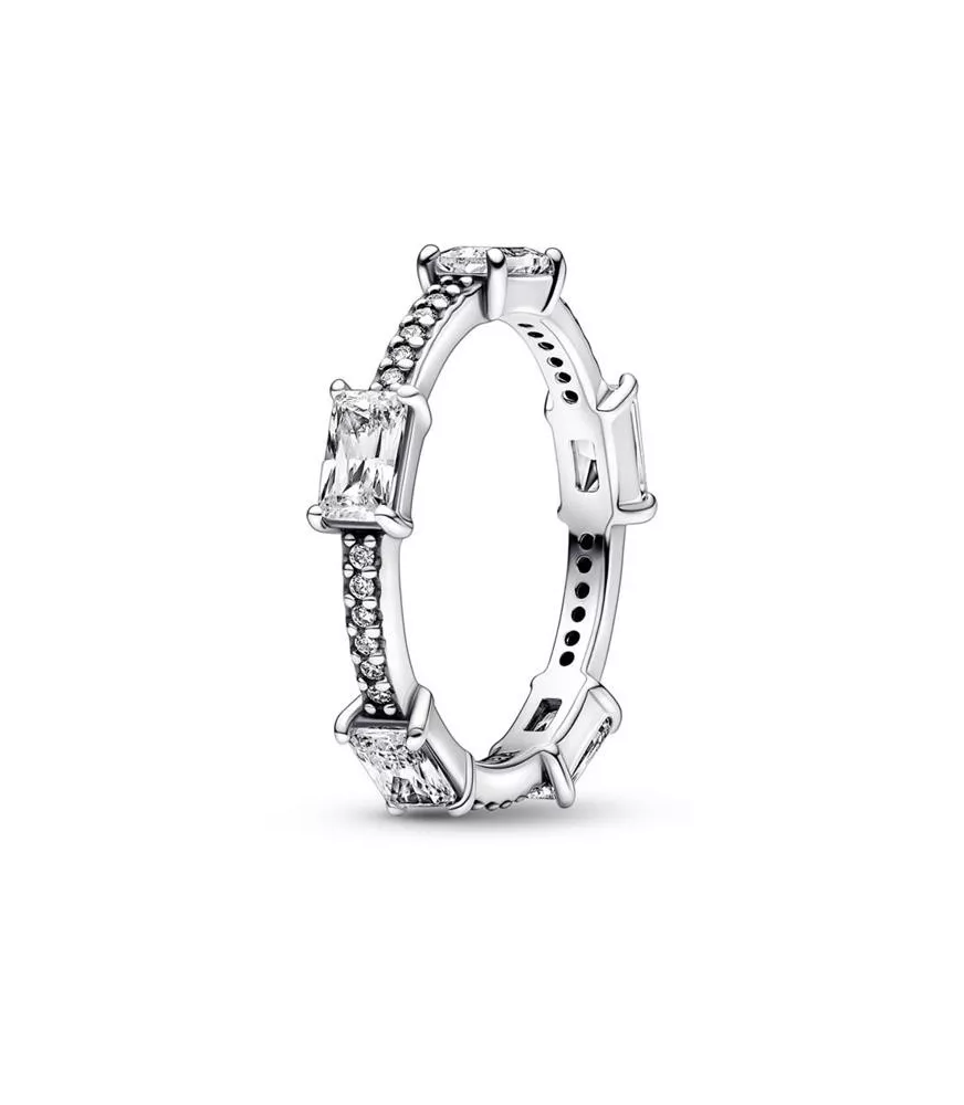 Anillo en plata de primera ley Pandora Barras Rectangulares Brillantes
