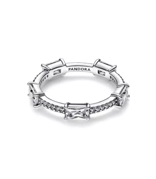Anillo en plata de primera ley Pandora Barras Rectangulares Brillantes