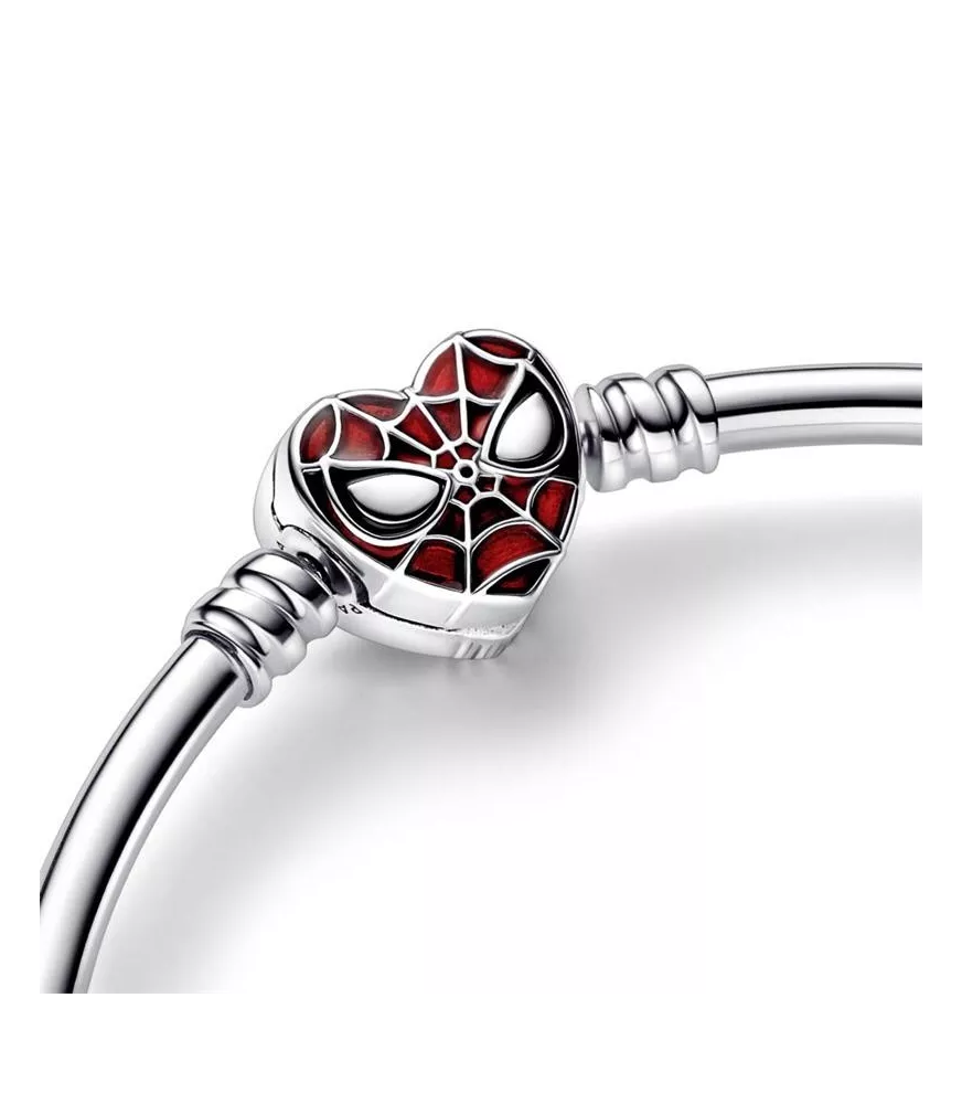 Pulsera Rígida Pandora Moments en plata de ley con Cierre de Máscara Spider-Man de Marvel