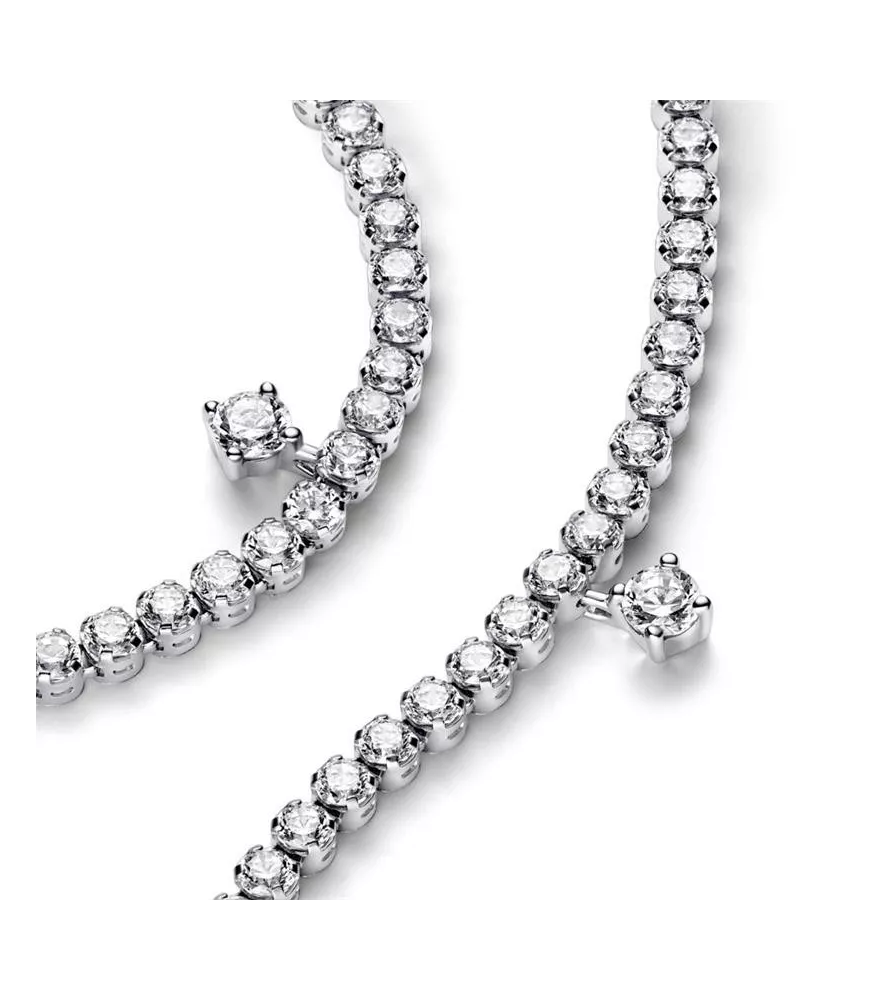 Pulsera en plata de ley Tenis Gotas Brillantes