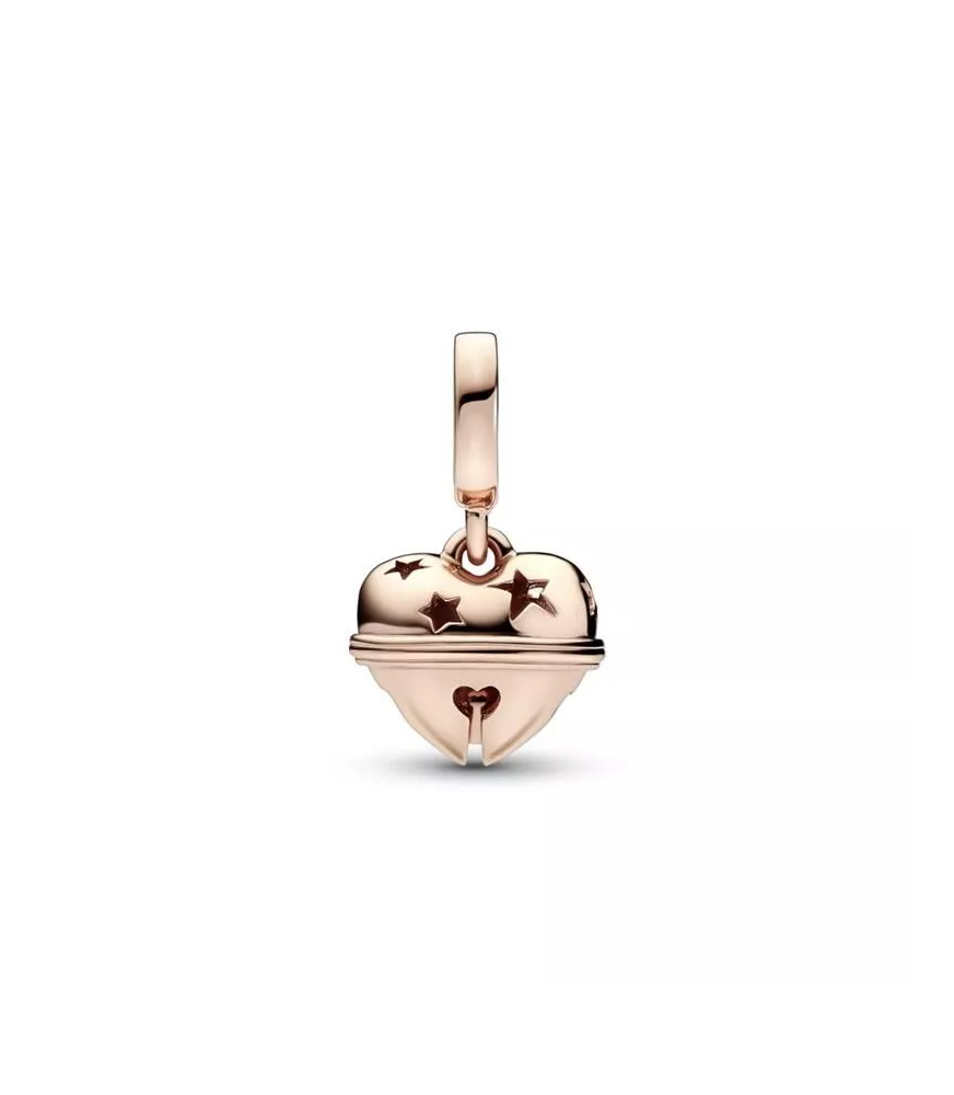 Charm colgante con recubrimiento de oro rosa de segunda ley de 14k  Cascabel Navideño