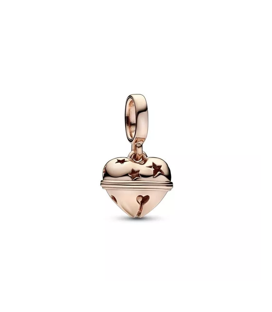 Charm colgante con recubrimiento de oro rosa de segunda ley de 14k  Cascabel Navideño