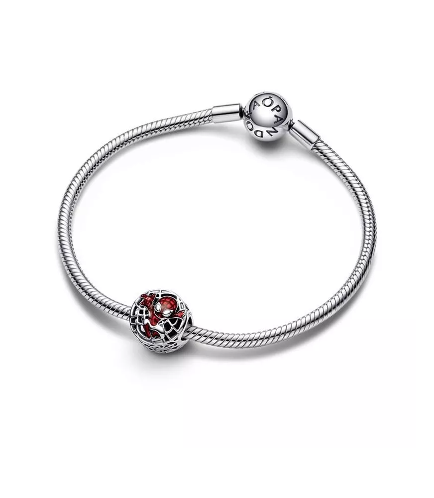 Charm en Plata De Ley Ciudad Desde Arriba Spider-Man de Marvel