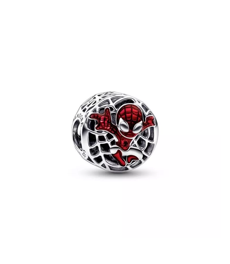Charm en Plata De Ley Ciudad Desde Arriba Spider-Man de Marvel