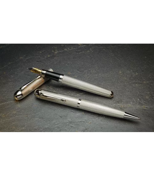 BOLÍGRAFO Y PLUMA EN PLATA