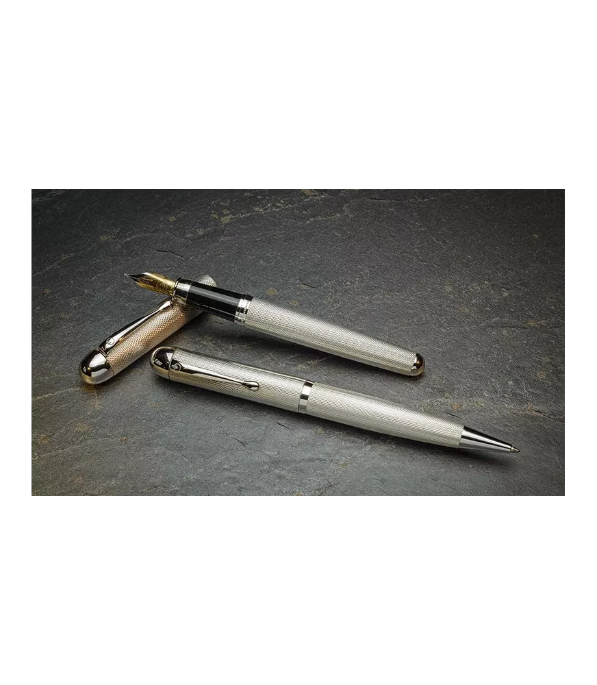 BOLÍGRAFO Y PLUMA EN PLATA