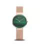 Reloj Bering minimalista mujer con correa malla milanesa en rosé