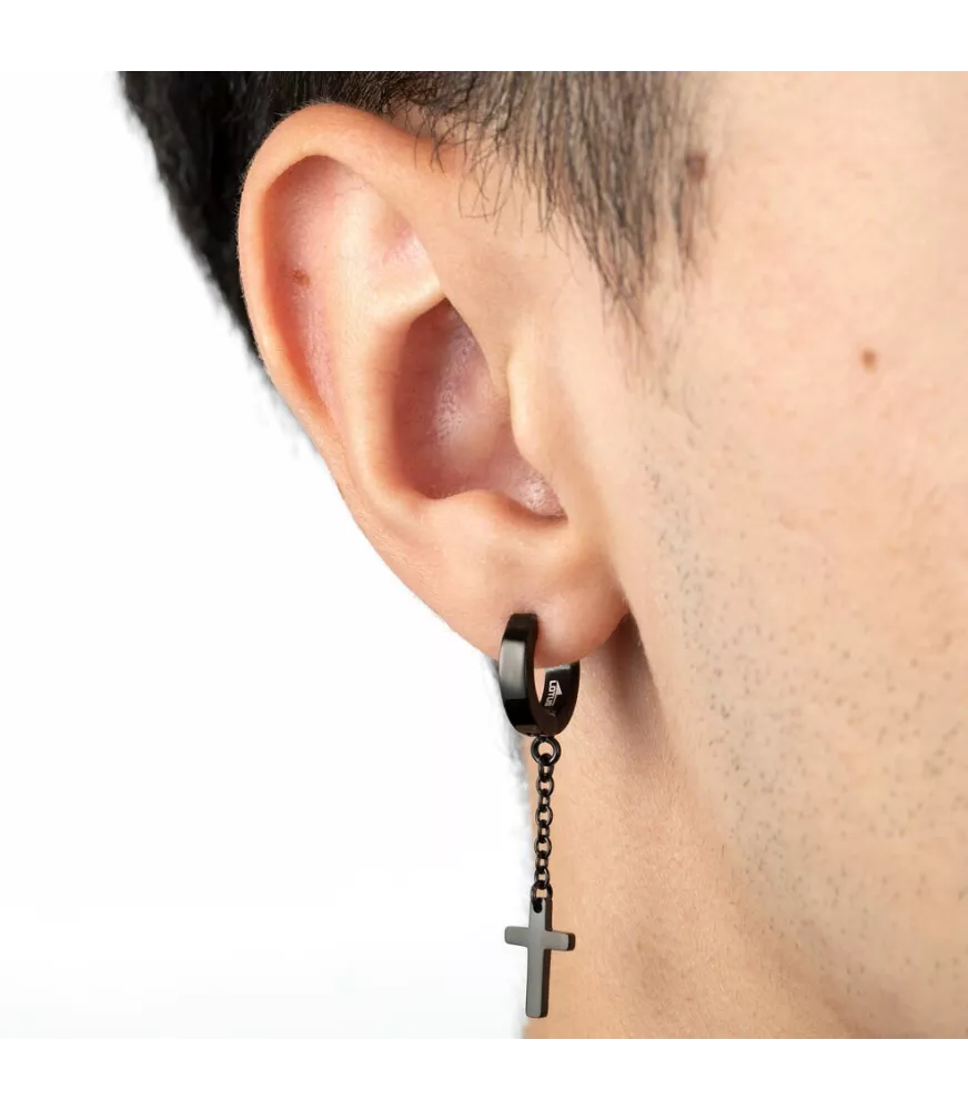 Pendientes hombre Lotus Style de acero.