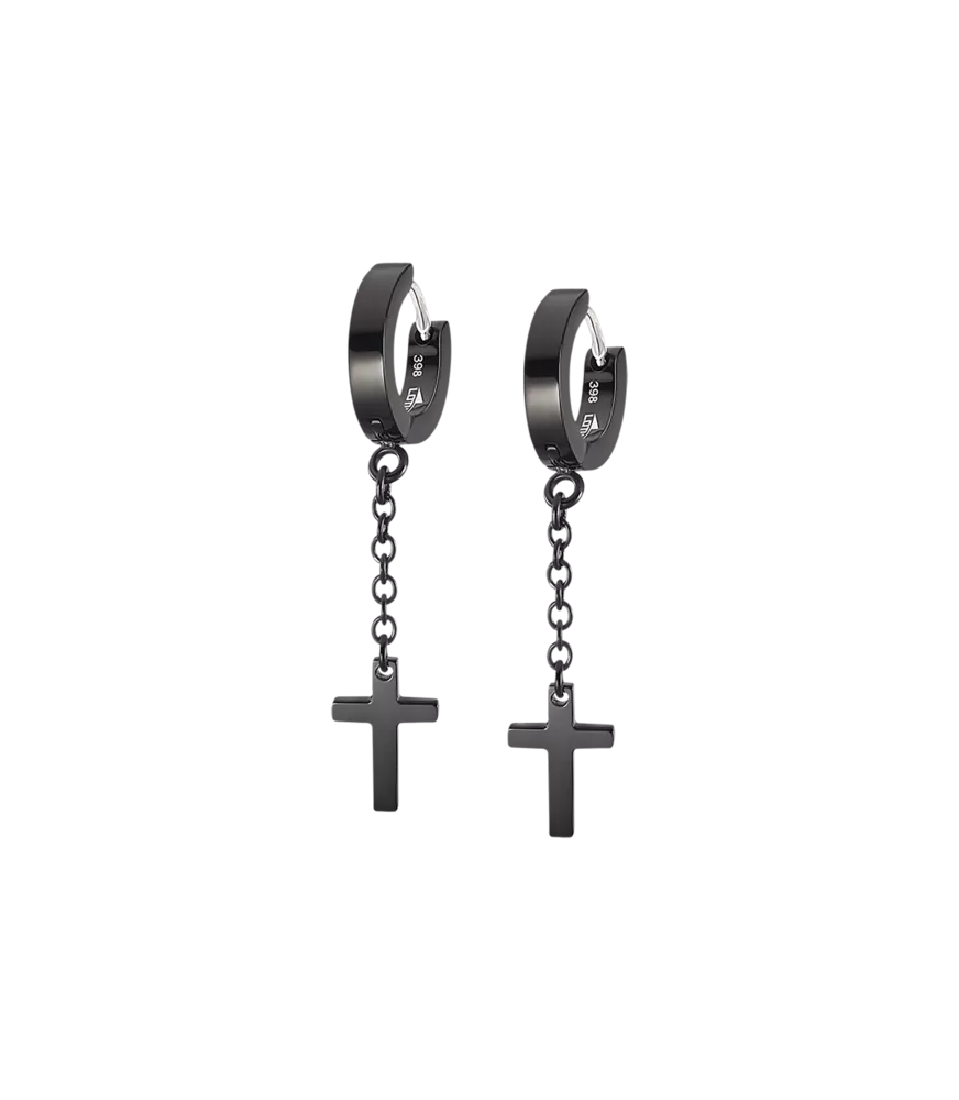 Pendientes hombre Lotus Style de acero.