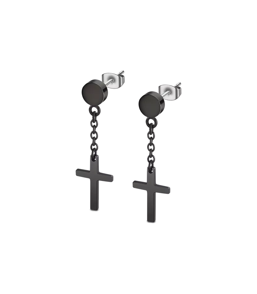 Pendientes hombre Lotus Style de acero.