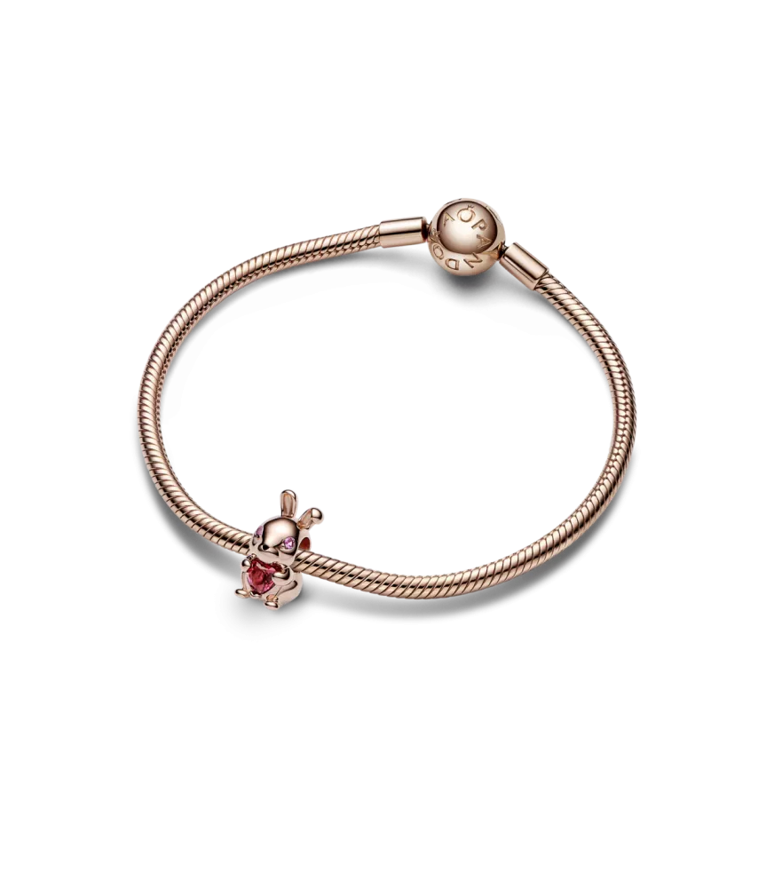 Charm Con Un Recubrimiento En Oro Rosa De 14k Año Chino del Conejo