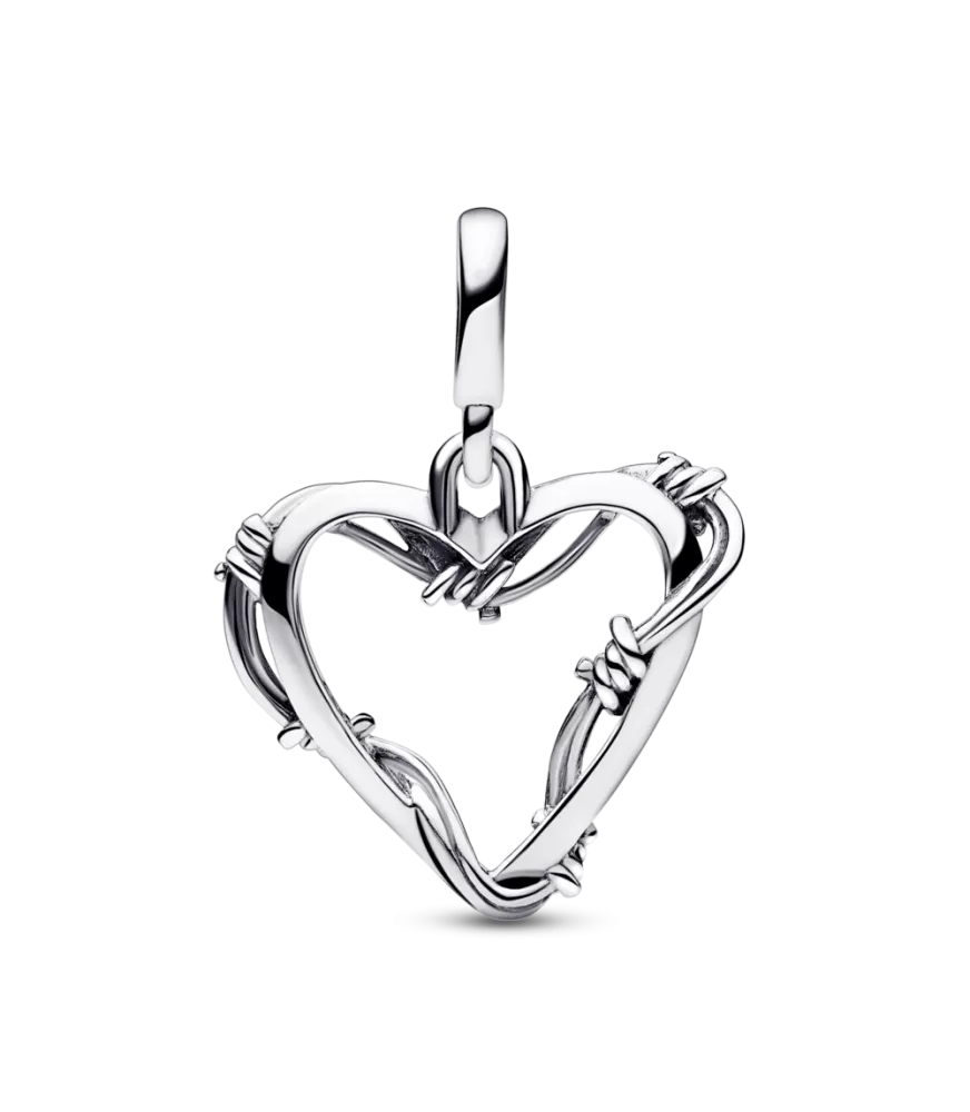 Medallón en plata de ley Corazón Alambre Pandora ME