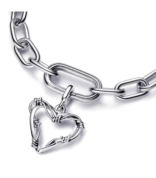 Medallón en plata de ley Corazón Alambre Pandora ME