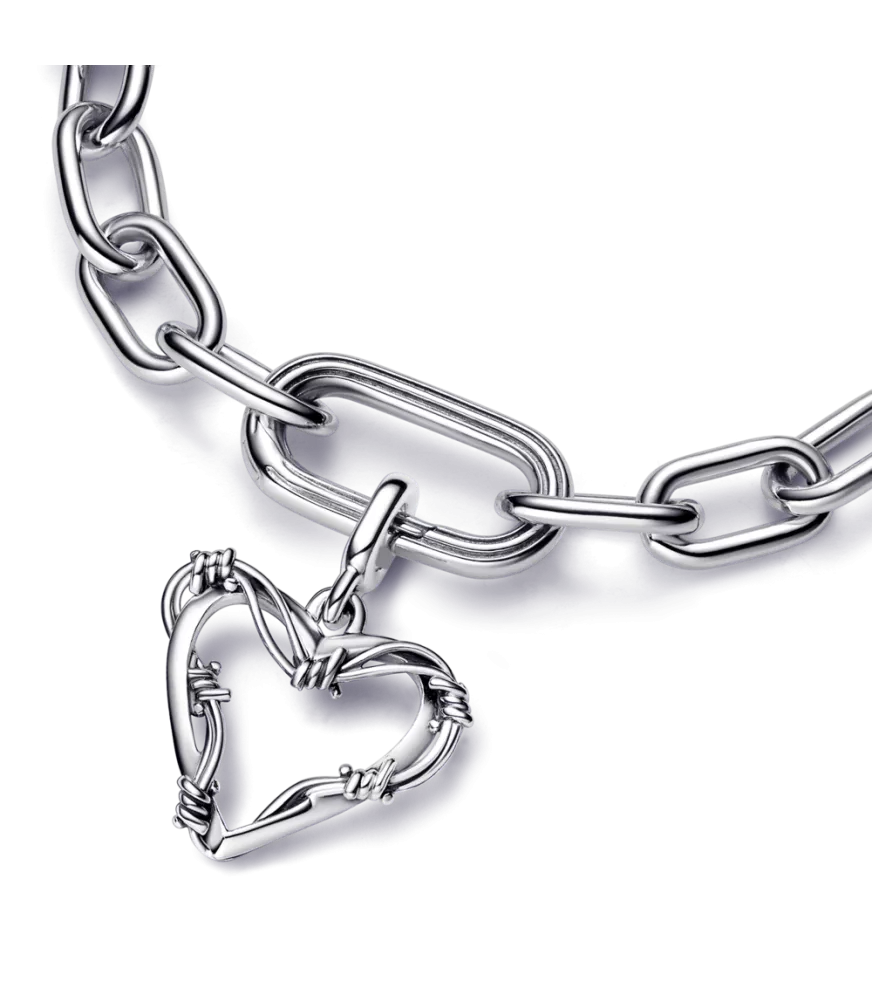 Medallón en plata de ley Corazón Alambre Pandora ME