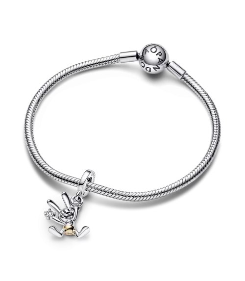 Charm Colgante en plata de ley y en oro de segunda ley de 14k 100 Aniversario Oswald de Disney