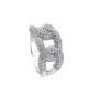 Anillo Pretty Jewels oversize abierto abajo, de Duran Exquse en plata.