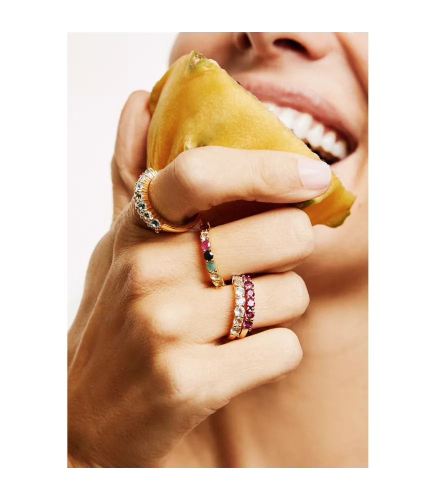 Anillo Arcoiris, de Duran Exquse en plata dorada.