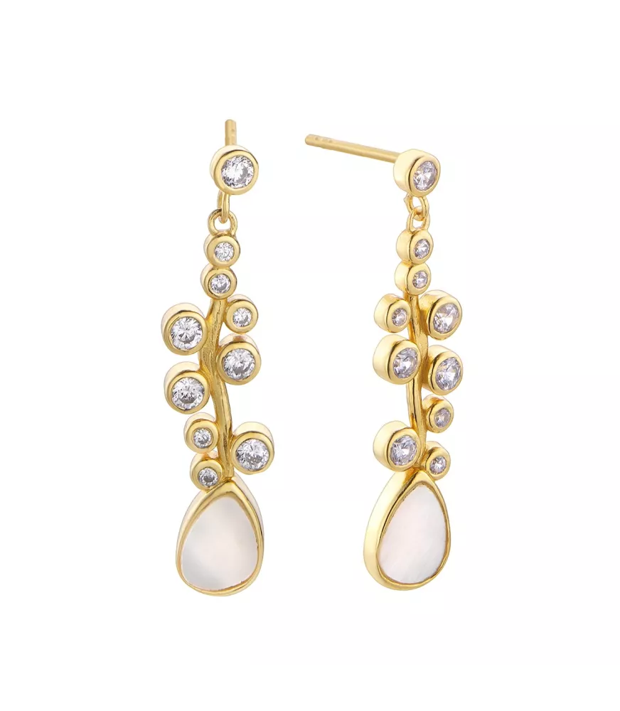 Pendientes M.O.P, de Duran Exquse en plata dorada.