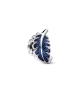 Charm en plata de ley Pluma Curvada Azul