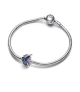Charm en plata de ley Pluma Curvada Azul