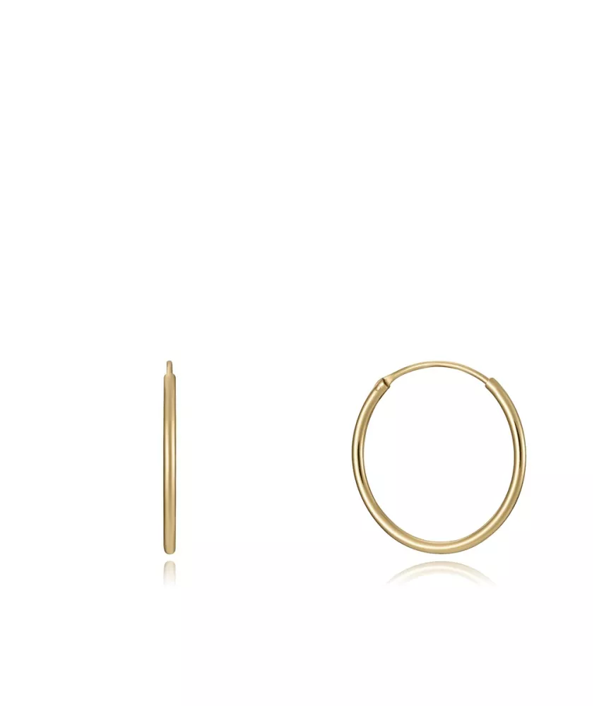 Pendientes Viceroy Trend criollas de plata de ley dorado 20 x 1,2 mm