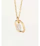 Collar P D Paola, letra O mini, con baño de oro de 18k.