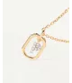 Collar P D Paola, letra P mini, con baño de oro de 18k.