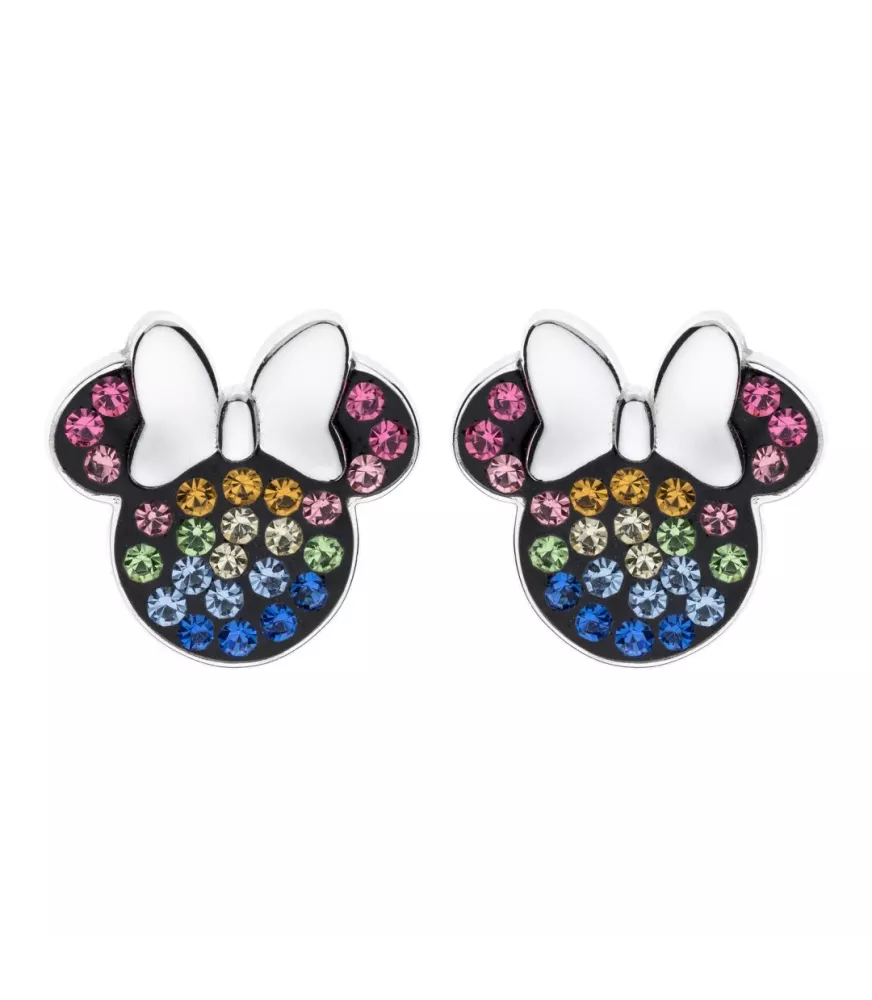 Pendientes Disney Minnie Mouse colores, en plata 925 milésimas.
