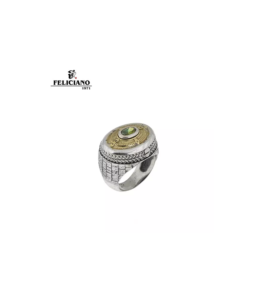 Anillo de plata y bronce