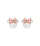 Pendientes Disney Minnie Mouse lazo rosa, en plata 925 milésimas.