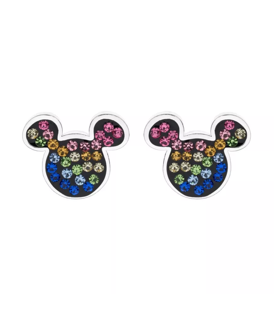 Pendientes Disney Mickey Mouse colores, en plata 925 milésimas.