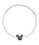 Pulsera Disney Mickey Mouse colores, en plata 925 milésimas.