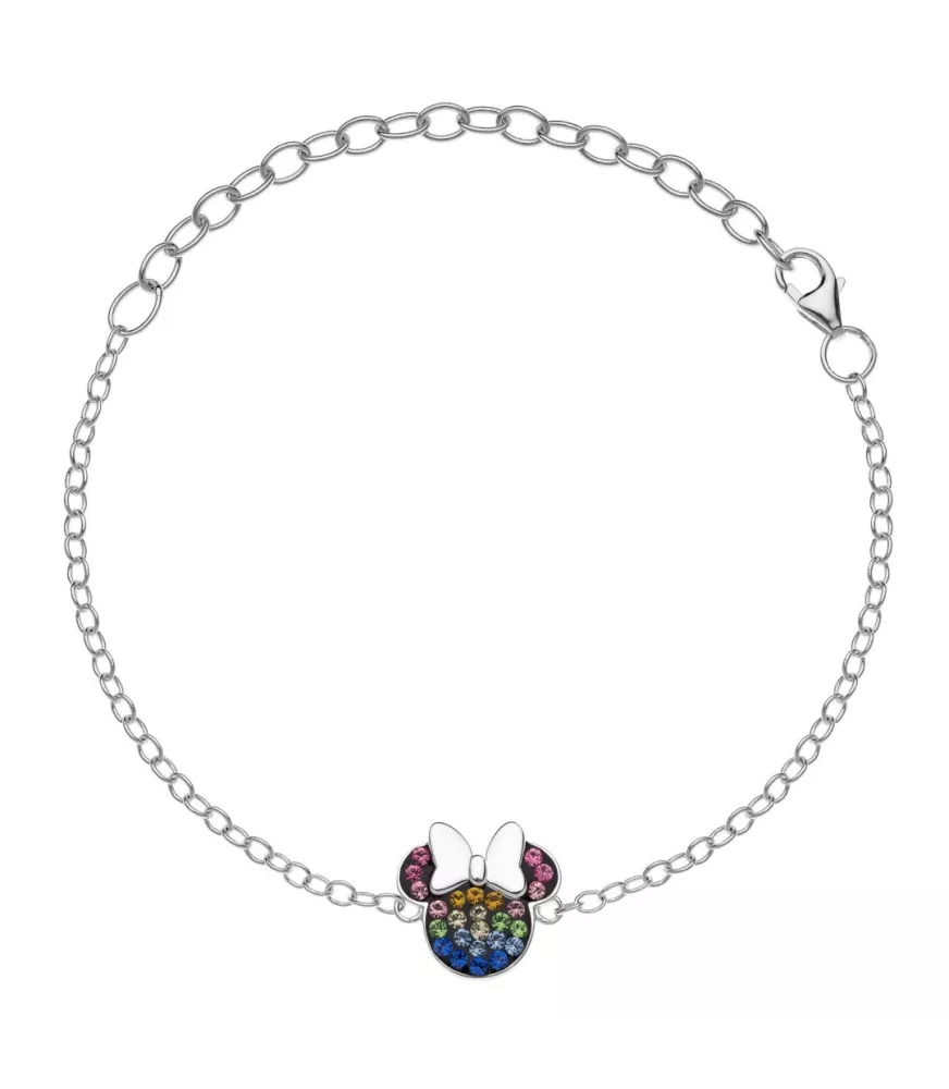 Pulsera Disney Minnie Mouse colores, en plata 925 milésimas.