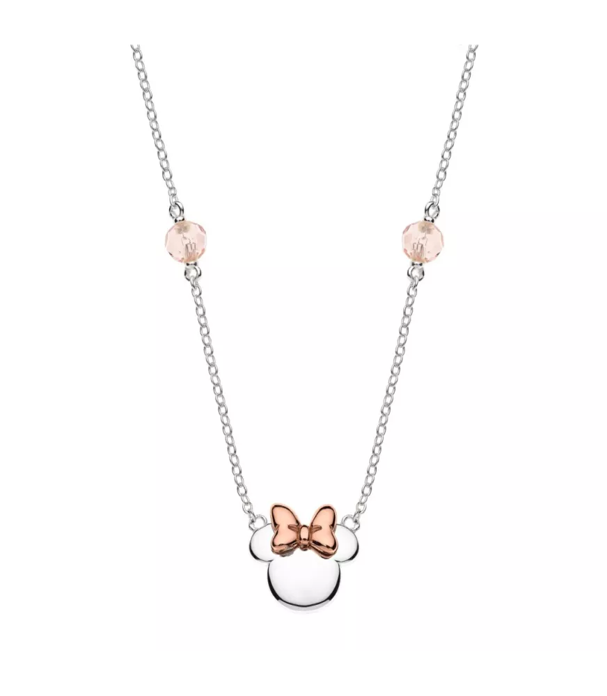 Colgante Disney Minnie Mouse lazo rosa, en plata 925 milésimas.