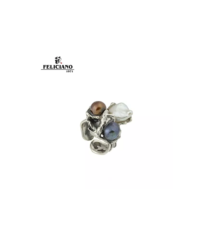 Anillo de plata y perlas