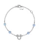 Pulsera Disney Mickey Mouse silueta transparente, en plata 925 milésimas.
