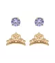 Set Pendientes Disney Princess Corona y morado.