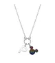 Colgante Disney Letters Mickey Mouse colores P, en plata 925 milésimas.