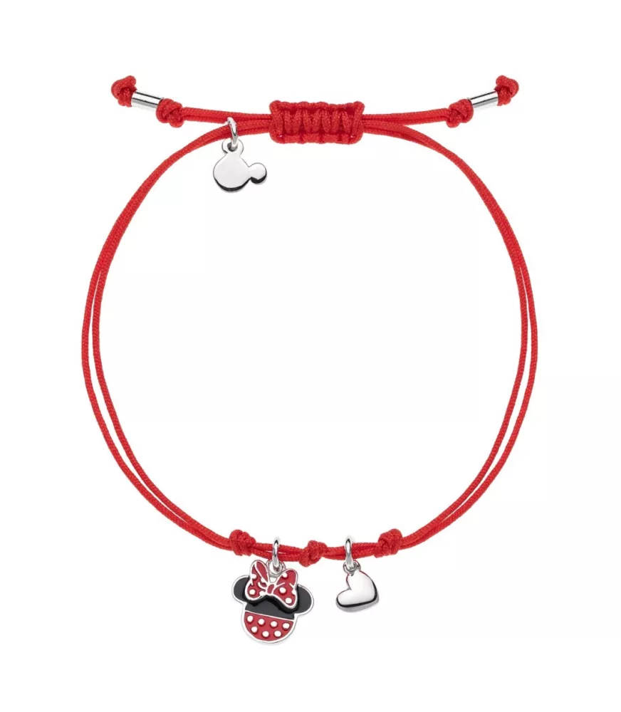 Pulsera Disney Mickey Mouse Minnie cordón, en plata 925 milésimas.