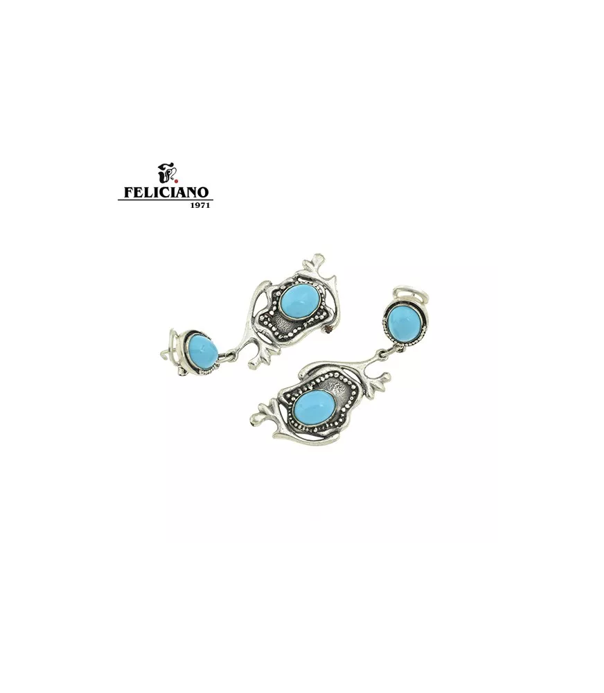 Pendientes de plata y turquesa