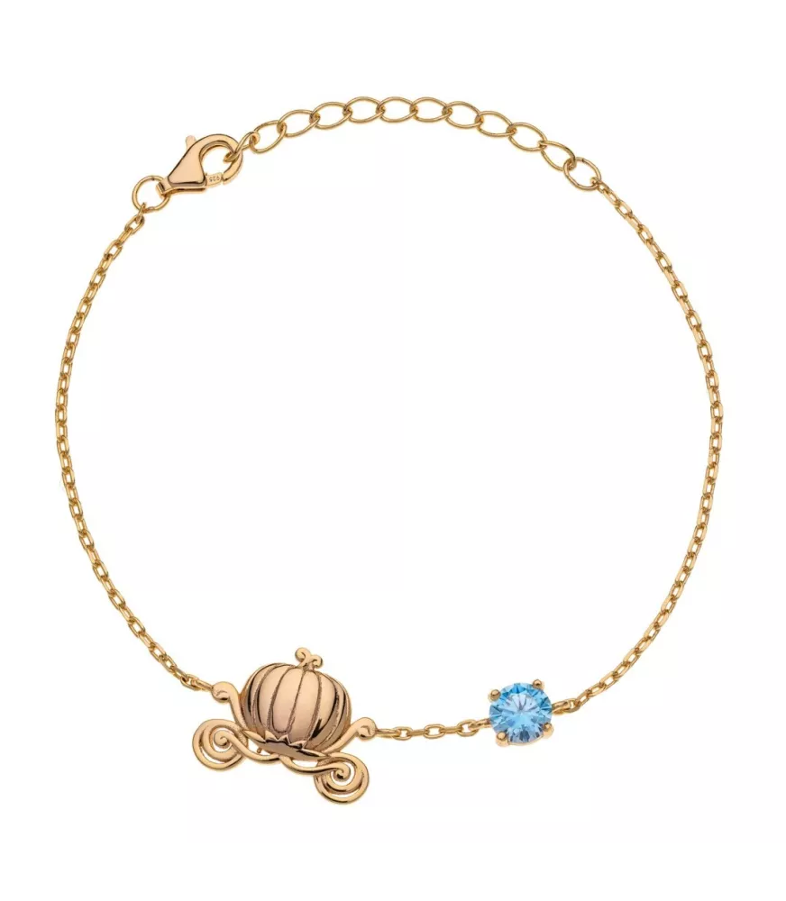 Pulsera Disney Princess Calabaza, en plata 925 milésimas chapada en oro